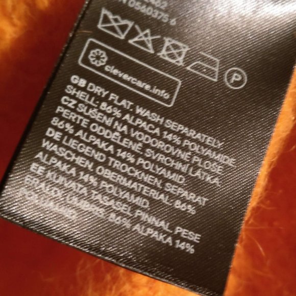 Baggy Oversized Alpaca sweater with dropped shoulder Yellow or Orange sz S/M/L - Picture 5 of 8